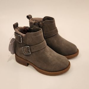 Grey Sweater Knit Buckle Boot Fall Winter Girls Shoe Size 7